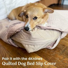4Knines dog bed cover demonstrates universal fit for most bed shapes and sizes.