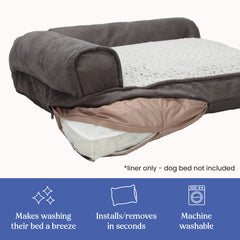 4Knines dog bed cover machine washable for easy cleanup after messes.