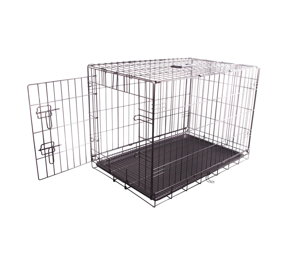 FOURPAW durable foldable crate in metal wire for sturdy containment on the go.