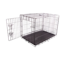 FOURPAW durable foldable crate in metal wire for sturdy containment on the go.