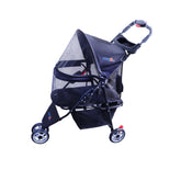 FOURPAW full-window stroller front view highlights breathable mesh for pet comfort