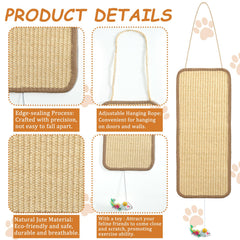 Foxtell sisal mats wall mount option keeps scratching accessible and organized.