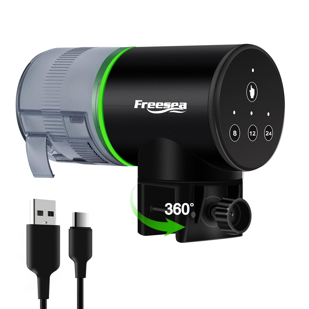 FREESEA aquarium automatic fish feeder main unit shown for reliable holiday feeding