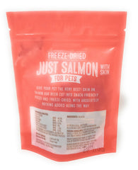Just Salmon with Skin closeup texture shows crunchy morsels pets enjoy.