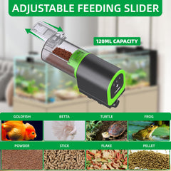 FREESEA feeder shows 360 rotation ensuring even portions for fish