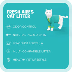Fresh Aires Silica Crystal Cat Litter non-clumping design illustrated for paw comfort