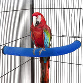FrgKbTm U Shape Parrot Perch Blue Corner closeup highlights textured surface for bird exercise