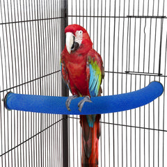 FrgKbTm U Shape Parrot Perch Blue Corner closeup highlights textured surface for bird exercise