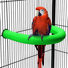 FrgKbTm U-Shape Parrot Perch Stand green offers space-saving play for cages.