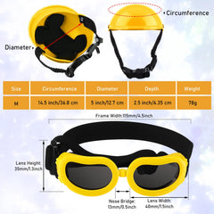 Frienda dog goggles on small dog face provide wind protection during outdoor trips