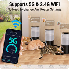 Frienhund automatic cat feeder sealed outlet protects food freshness and moisture.