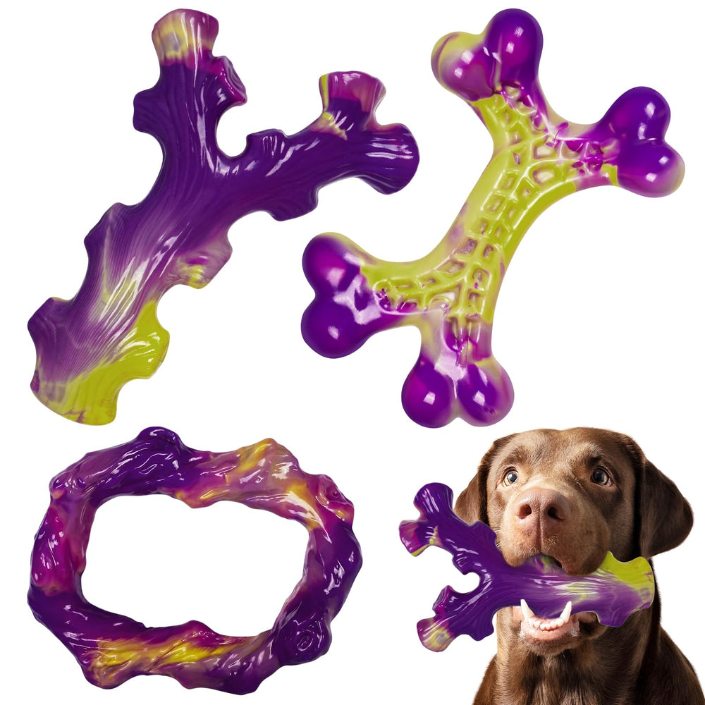 Frienhund Tough Dog Toys 3 Pack with bone shape for easy grabbing and lasting chewing.