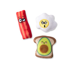 Fringe Brekkie Buds breakfast 3pc toy set for small dogs during playtime