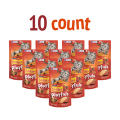 Friskies Playfuls treats showcase a crunchy texture to excite cats at treat time.