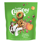 Fromm Crunchy Os Pumpkin Kran Pow bag shows wholesome turkey-based snack ideal for training rewards