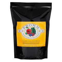 Fromm Four-Star Chicken A La Veg bag—premium dry cat food for all life stages, supports balanced nutrition.