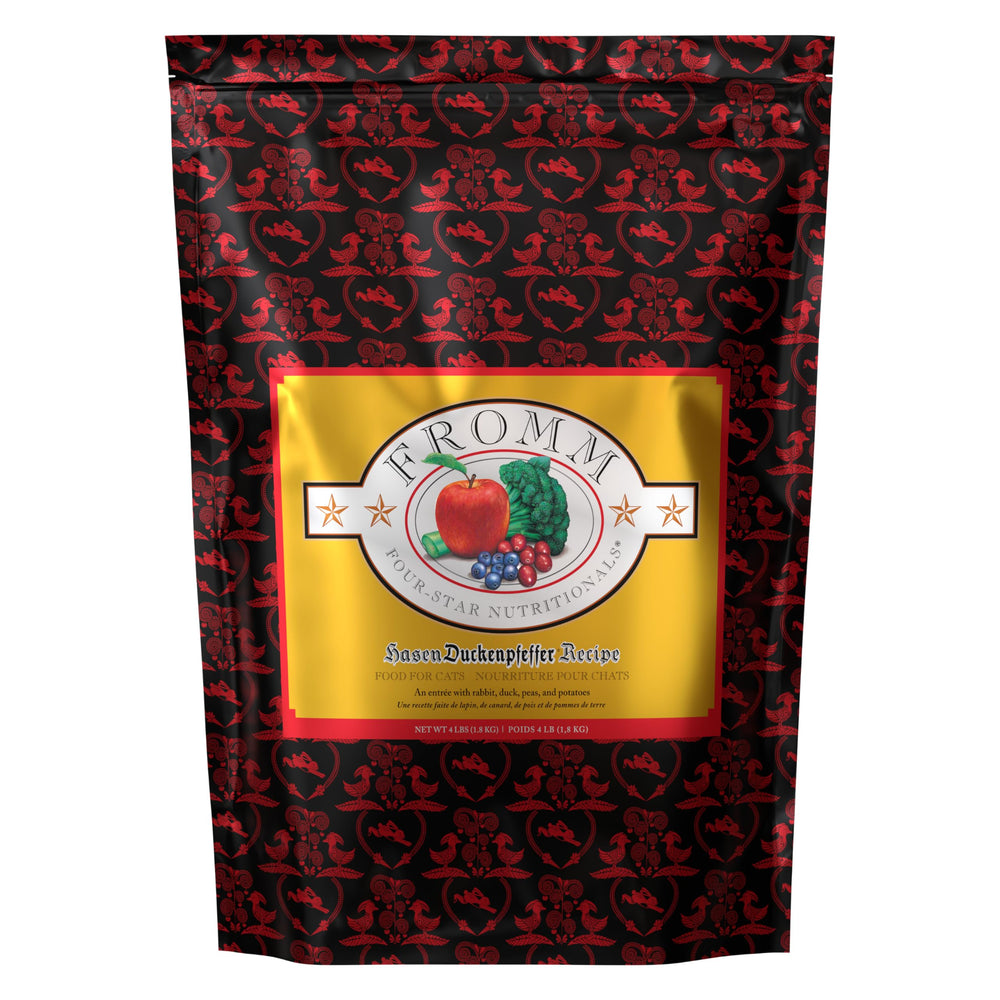 Fromm Hasen Duckenpfeffer bag close-up highlighting rabbit and duck protein for balanced nutrition