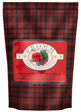 Fromm Four-Star Highlander beef oats and barley dog food bag highlights protein for all life stages.