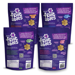 Fruitables Baked Crunchy Pumpkin Dog Treats Blueberry flavor—antioxidant-rich snack.
