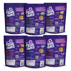 Fruitables Pumpkin Dog Treats banana flavor pouch — fiber-rich treat for daily snacking.