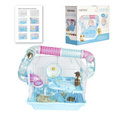 FSBTWOO hamster cage with multi-level design promotes exercise and exploration for small pets.