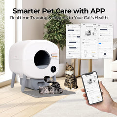 Fsitego dual infrared and gravity sensors ensure safe automatic operation when a cat is inside.