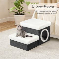 FSOBEIIALEO cat-house-stairs non-slip base on smooth floor