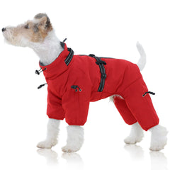 FUAMEY full-body dog coat back zipper for easy dressing during cold walks.