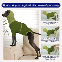 FUAMEY recovery suit dog green cone-alternative limits wounds while keeping freedom