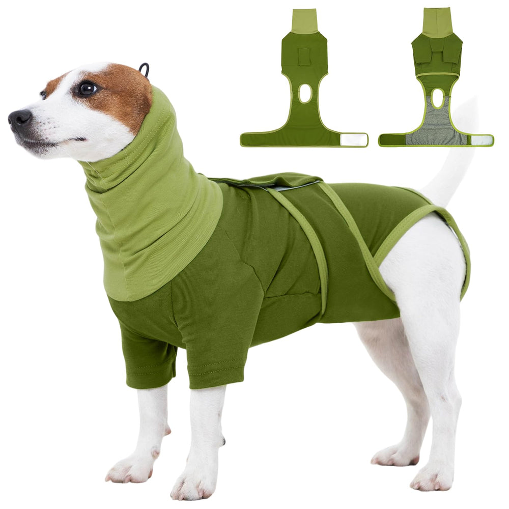 FUAMEY recovery suit for dogs green XS chest view supports gentle incision healing