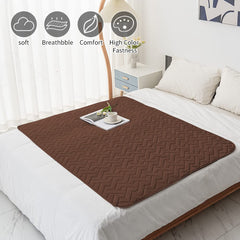Fuguitex dog bed cover on sofa demonstrates anti-slip grip for restless pets