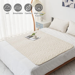 Fuguitex waterproof dog bed cover on bed keeps pet area dry