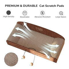FUKUMARU 26in cat scratcher lounge bed reversible boards emphasize extended use.