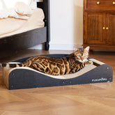 FUKUMARU cardboard scratcher bed 29-1-inch offers spacious lounging for larger cats