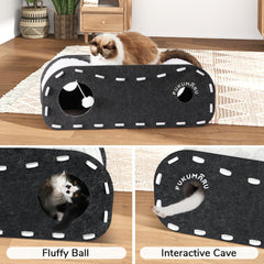 FUKUMARU cat bed scratch-resistant felt grey delivers durable, soft warmth.