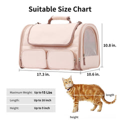 FUKUMARU cat carrier storage pockets keep essentials organized during trips