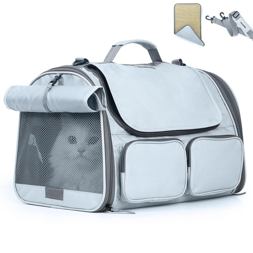 FUKUMARU cat carrier waterproof PVC nylon provides durable travel protection for pets.
