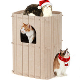 FUKUMARU Cat House indoor cats 2-storey large bed view, inviting napping and play.
