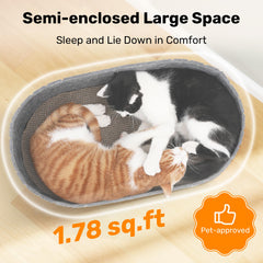 FUKUMARU cat scratcher couch bed side view showing easy access and comfy support