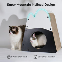 FUKUMARU Cat Scratcher House interior space provides roomy, secure hideaway for naps and scratching.
