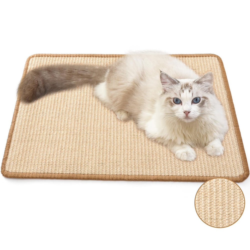 FUKUMARU Cat Scratcher Mat front view with natural sisal surface for durable scratching