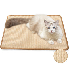 FUKUMARU Cat Scratcher Mat front view with natural sisal surface for durable scratching