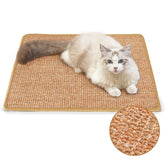 FUKUMARU cat scratcher mat close up natural sisal texture for healthy claws and couch protection.