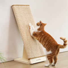 FUKUMARU cat scratcher wall-mount with wood frame saves space and protects furniture.