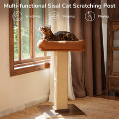 FUKUMARU vintage-style tall cat post adds interior decor appeal and play.