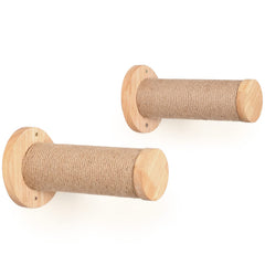 FUKUMARU cat wall shelf assembly demonstrates sturdy wood construction for space-saving vertical play.