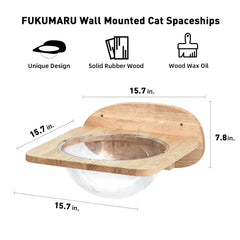FUKUMARU cat wall shelf capsule depth 5.9in provides immersive vantage for lounging