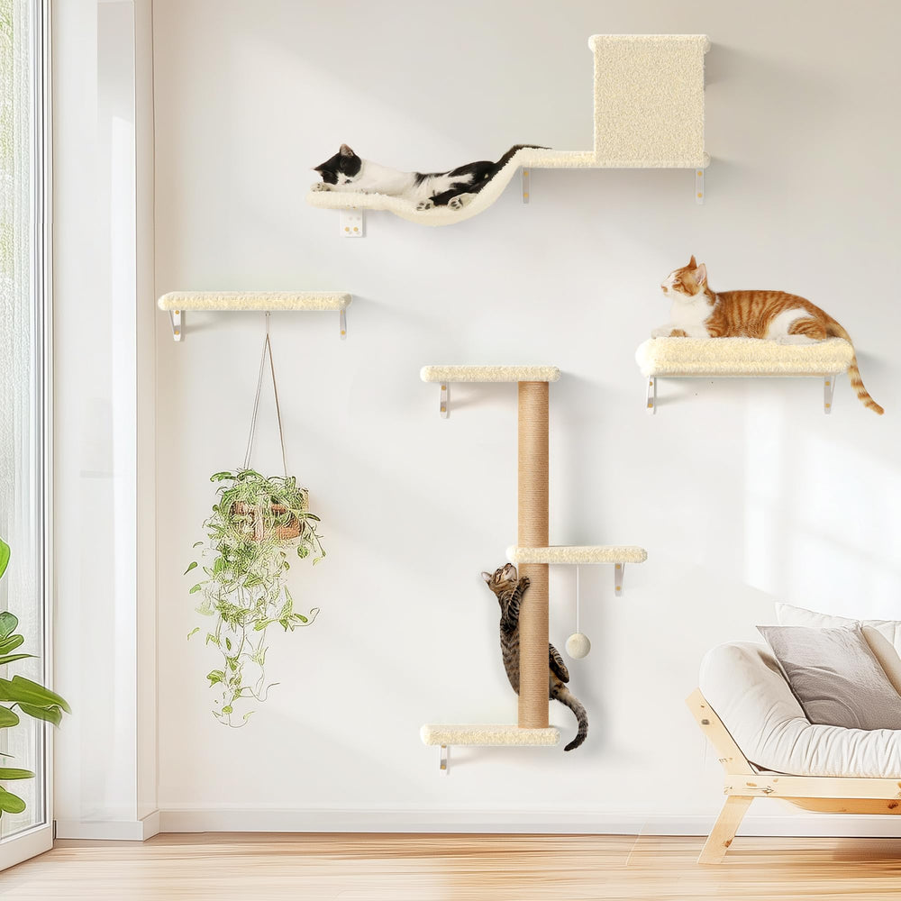FUKUMARU cat wall shelves bracket installation shows sturdy mounting for reliable support.