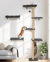 FUKUMARU cat wall shelves stable-durable gray for sturdy vertical play