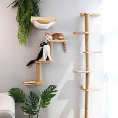 FUKUMARU cat wall shelves wall-mounted-assembly demonstrates secure DIY installation.